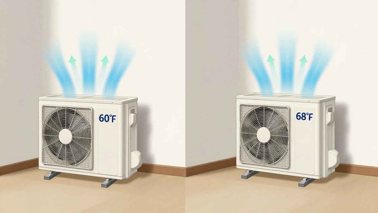 Split scene of small room cooling effectively vs large room struggling with portable AC unit.