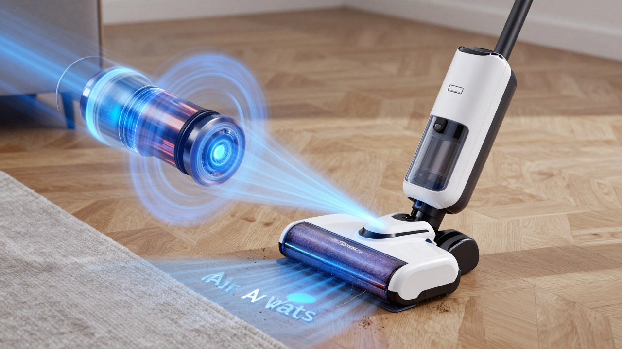 Shark Stratos AI cordless vacuum with internal motor view