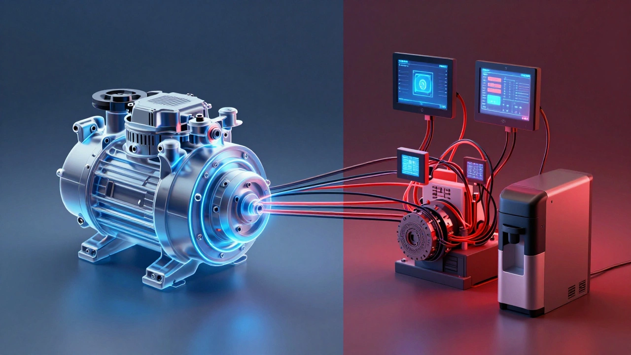 Conceptual art comparing simple vs complex fridge mechanics