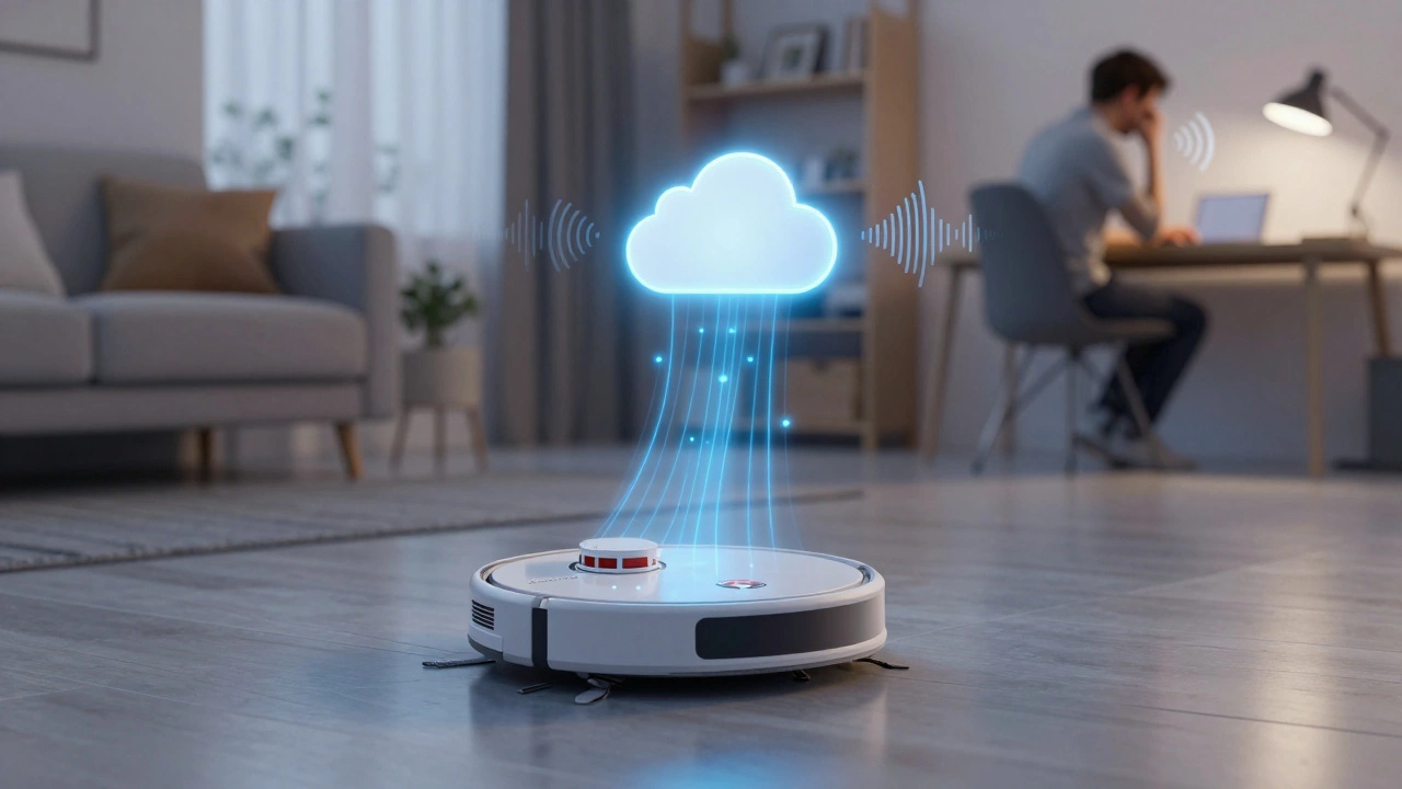 Robot vacuum emitting data streams in a smart home