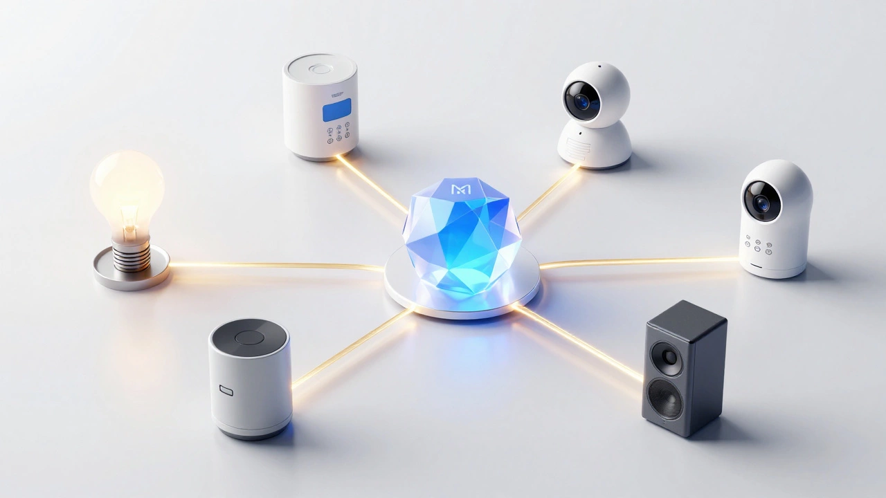 Glowing network connecting diverse smart home devices via Matter protocol