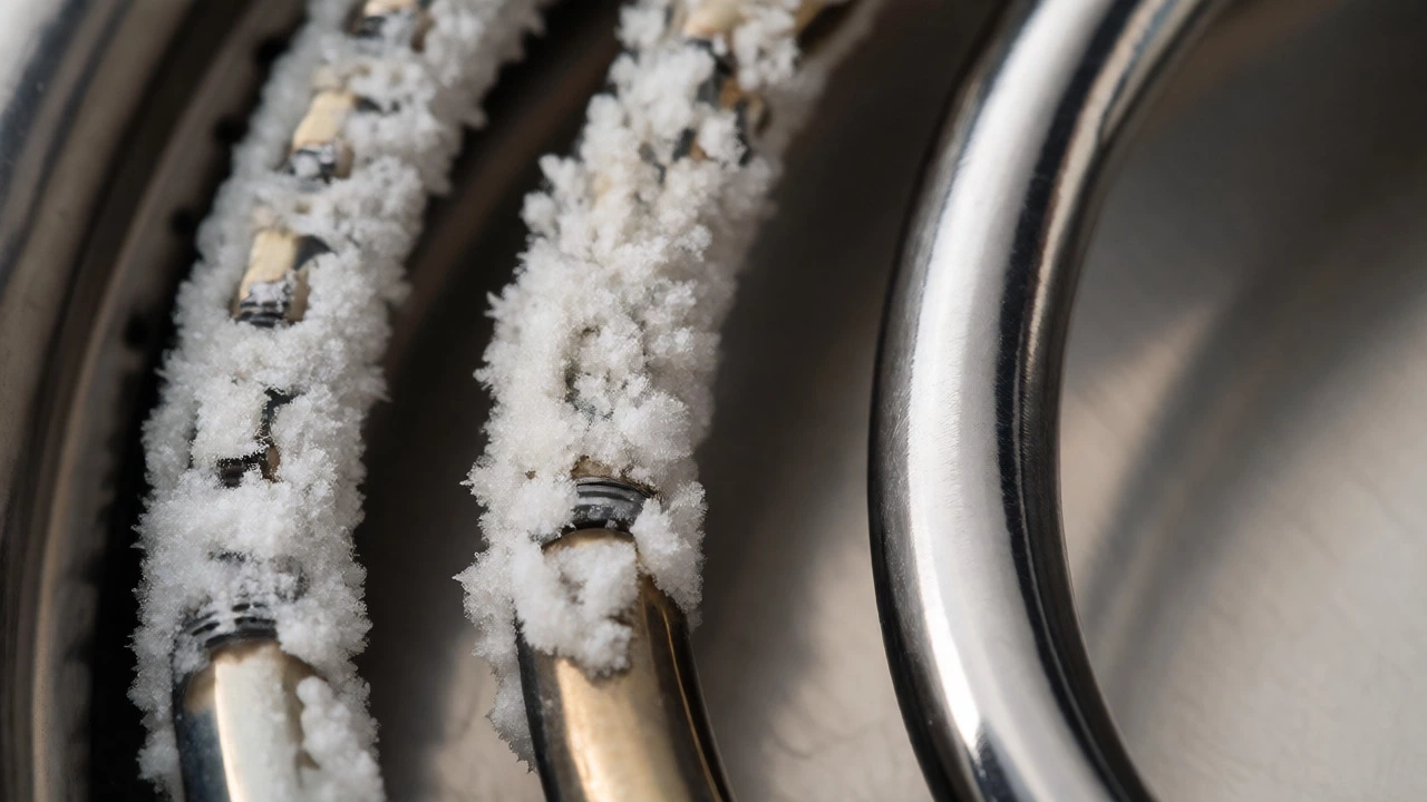 Limescale buildup on kettle heating element