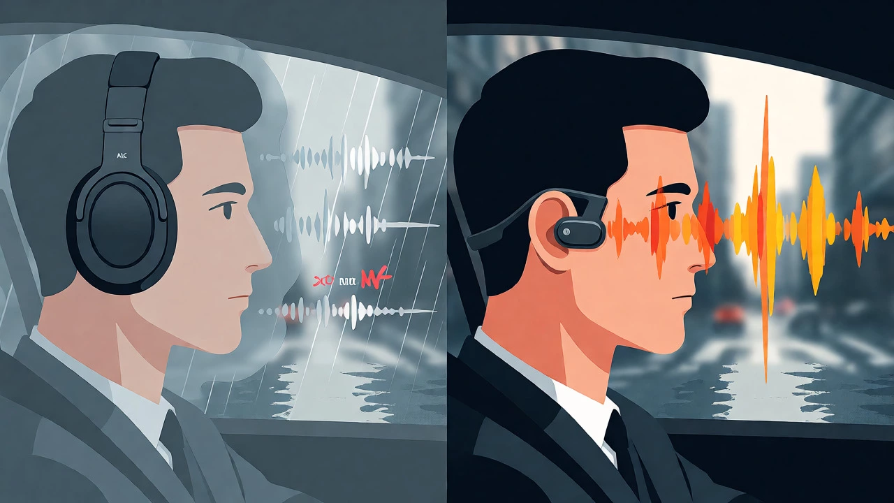 Comparison of blocked vs open sound waves with different headphones